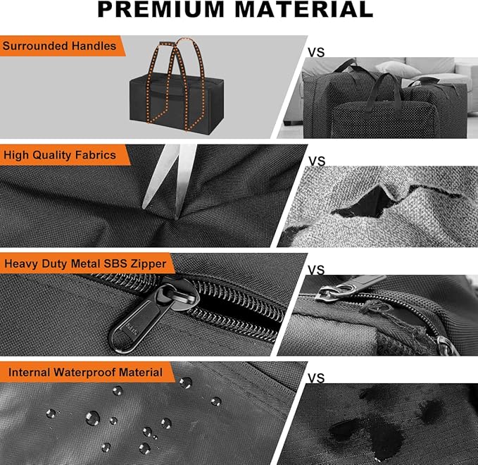 COOLBEBE 24x12x12 Inch Travel Duffle Bag (53L), Mid-Size Weekender for Overnight Trips, Camping, and Sports Gear Hauling, Water Resistant, Black