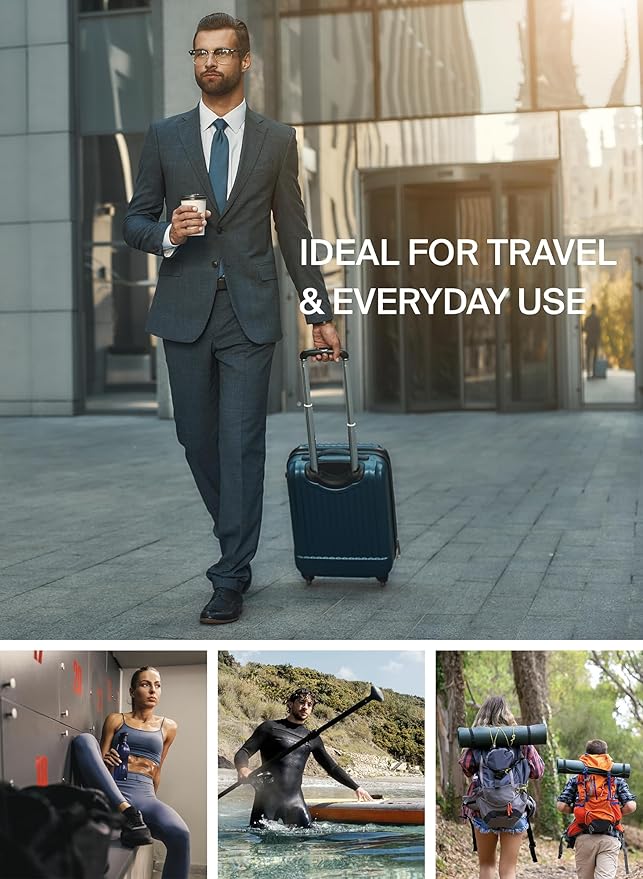 Black Voyage Reusable Vacuum Compression Travel Bag for Carry-On Suitcase and Backpack, Recycled IP67 Waterproof Space Saver Vacpack (2-Pack, 18L - No Pump)