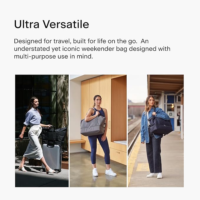 Lo & Sons Catalina Deluxe Weekender - Recycled Poly Large Capacity (49L) Travel Duffel With Shoe Compartment, Luggage Sleeve, Padded Strap | Versatile Durable Bag For Women, Men for Weekend, Carry On