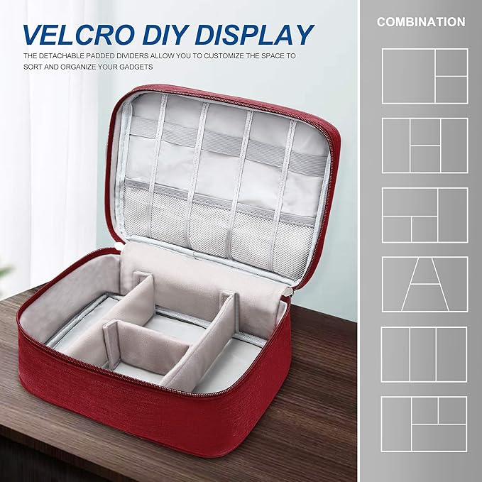 SELLYFELLY Electronics Organizer Travel Universal Cable Organizer Bag Waterproof Electronics Accessories Storage Cases for Cable, Charger, Phone, USB, SD Card, Hard Drives, Power Bank, Cords