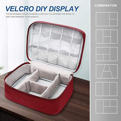 SELLYFELLY Electronics Organizer Travel Universal Cable Organizer Bag Waterproof Electronics Accessories Storage Cases for Cable, Charger, Phone, USB, SD Card, Hard Drives, Power Bank, Cords