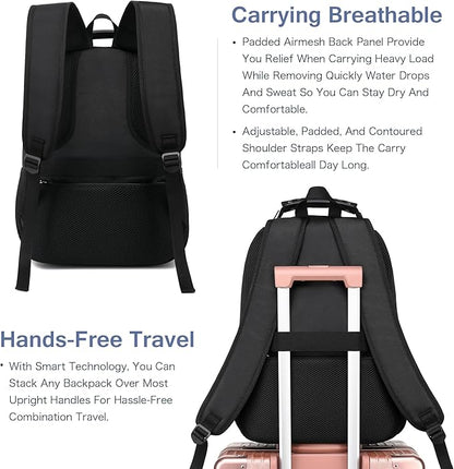 Boavan Laptop Backpack for men, 15.6 inch Laptop Bag with USB Port, Waterproof Travel Work Backpack Purse, Anti-Theft Teacher Nurse Doctor Casual Bookbags Office Business backpack，Purple Black