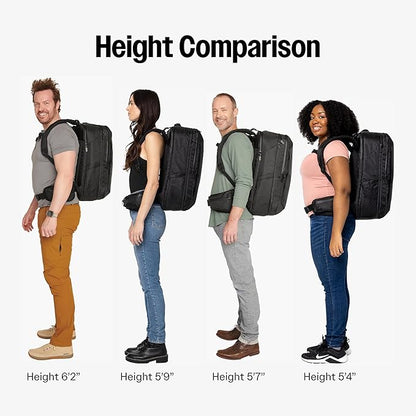 Tortuga 40L Travel Backpack Pro, Black - Large Carry-On Travel Backpack for Men and Women - Durable, Comfortable, Easy to Pack, Airline-Approved Bag with Laptop Compartment