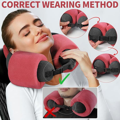 3-Ring Memory Foam Travel Neck Pillow It has obtained a Patent. The Three Rings can be movably Adjusted to Provide Flexible Support for The Neck, Head, and Other Areas.Peach Pink