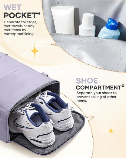 Large Carry On Backpack Flight Approved Personal Item Travel Backpack For Women Airline Approved Waterproof Sports Luggage Backpack Casual Daypack Small Hiking Backpack Purple Backpack