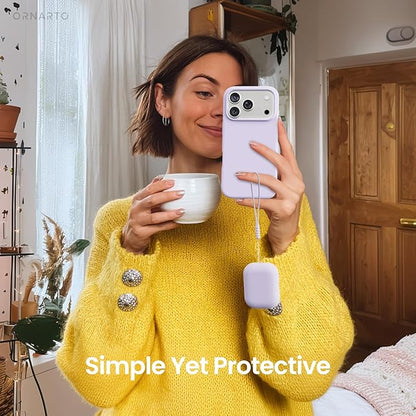 ORNARTO Compatible with AirPods Pro 3 Case 2025, Full Protective Hybrid Silicone for AirPods Pro 3rd Generation Case, Front LED Visible Skin Cover-Pastel Lilac