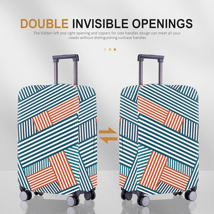 Travel Luggage Cover - Scratch-Resistant Fit 19-31 Inch Suitcase Protector, Not Included (F-S-007, S(19-21inch))