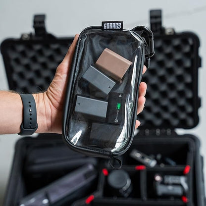 GOBAGS NEO Production Zipper Bags - Electronics & Camera Accessories Bag - Cable organizer, Gear Accessory Pouch, Travel Camera Essentials (Extra Small, Black)