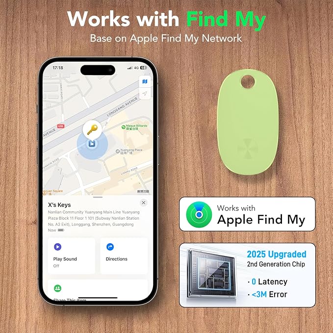 Tracker Tags-4 Pack, Bluetooth Tracker Works with Apple Find My APP (iOS Only), Keys Finder and Item Locator for Luggage, Backpack, Suitcases, Replaceable Battery, IP67 Waterproof weTag pro