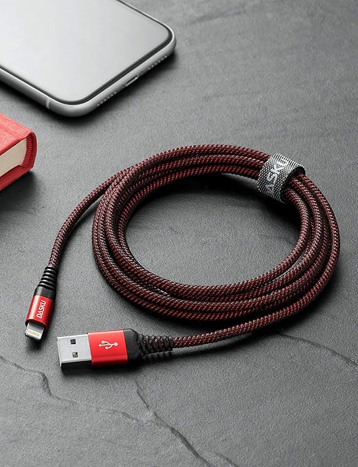 Dasku 3 Pack 3 FT Lightning Cable Certified iPhone Charger Cable Red Nylon Braided Fast Charging Cord Compatible with iPhone 13/12/11/Pro Max/X/Xs Max/Xr /8 Plus/7 Plus/6S Plus/6 Plus/iPad