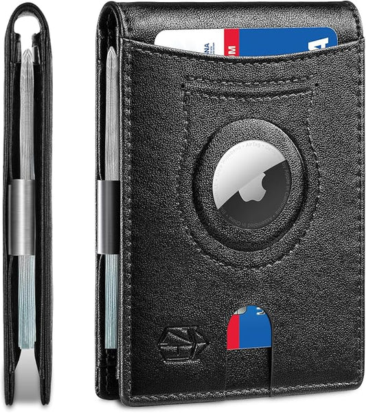Zitahli Men's Wallets Airtag Holder Slim Rfid Leather with Gift Box
