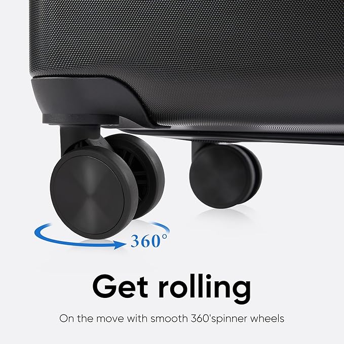 OLIXIS 28 Inch Luggage, Hardside Checked Suitcase with Spinner Wheels, Lightweight ABS Hard Shell Travel Luggage, TSA Approved Lock, Expandable Large Suitcase for Business & Travel–Black