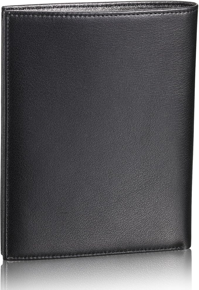 HISCOW Italian Leather Passport Holder for Travel - RFID Blocking Wallet Cover with Secure Organizer for Men & Women, US & Foreign Trips, Black