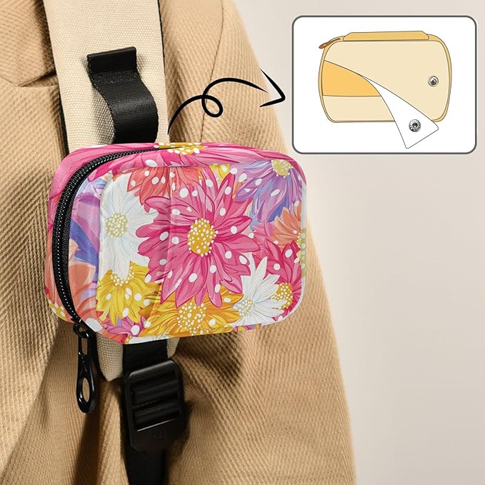 Pill Organizer Box Case Weekly Travel Pill Container Holder 7Day Cute Vitamin Organizer Dispenser Sorter Planner Storage Small Compact Cute Chrysanthemum Flowers14