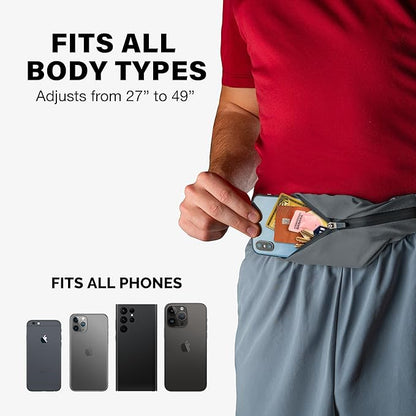 Back Bay Slim Running Belt for Women & Men [Fits ALL Phones], Runners Fanny Pack for Men, Money Belt, Running Gear Gift, Waist Bag Workout Gear, iPhone Runner's Phone Holder Waist Pack