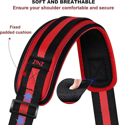 ZINZ 79.5" Universal Strap with Ultra-Thick Fixed Breathable Pad - Adjustable Heavy-Duty Shoulder Strap for Laptop, Crossbody, Luggage, Gym, Camera Bag and More - TW01B02