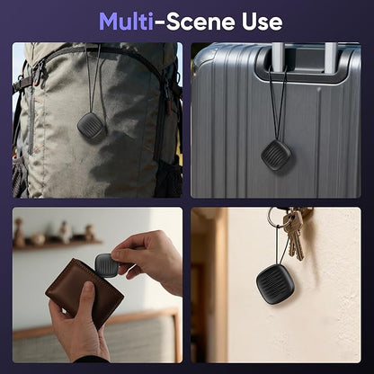 Air Tracker Tags-4 Pack: Bluetooth Tracker Work with Apple Find My (iOS only), Smart Tag Keys Finder Tracking Tags and Item Locator for Luggage Tracker, Bags, Kids, Pets, Wallet, Travel