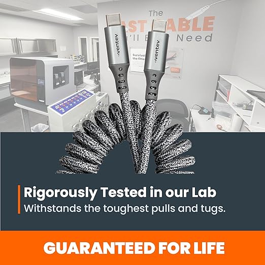 Ventev Helix USB C to USB C High Speed Travel 3 Foot Cable