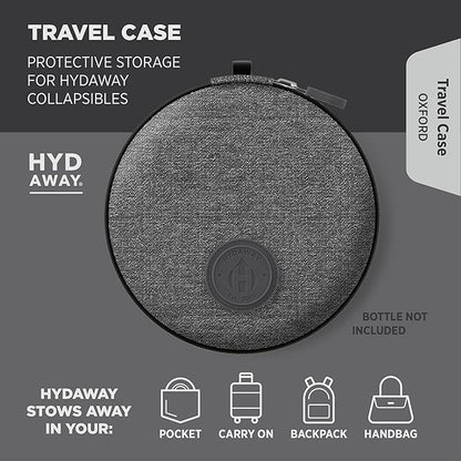 HYDAWAY Travel Case for Collapsible Bottles, Bowls & Cups - Protective Storage with Carabiner Clip - Durable, Water-Resistant, TSA-Friendly