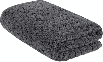 BAGNO MILANO Turkish Cotton Ultra-Soft Plush Absorbent Quick Dry Bathroom Towel Set, Made in Turkey (Gray, Bath Sheet)