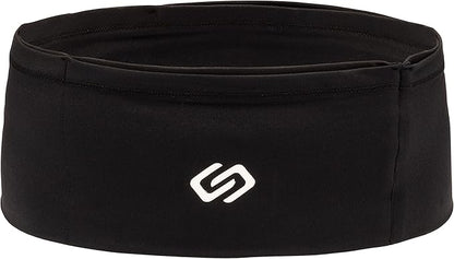 Sporteer VersaMax Running Belt, Travel Belt, Workout Waist Pack - Large Security Pockets Fit All Smartphones, Money, Passport, and Other Valuable Items (Black, Medium)