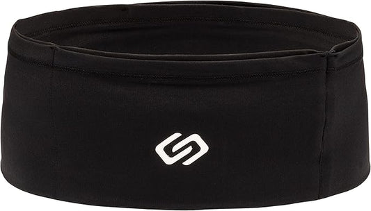 Sporteer VersaMax Running Belt, Travel Belt, Workout Waist Pack - Large Security Pockets Fit All Smartphones, Money, Passport, and Other Valuable Items (Black, X-Small)