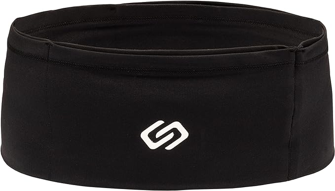 Sporteer VersaMax Running Belt, Travel Belt, Workout Waist Pack - Large Security Pockets Fit All Smartphones, Money, Passport, and Other Valuable Items (Black, X-Large)