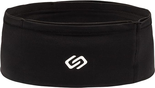 Sporteer VersaMax Running Belt, Travel Belt, Workout Waist Pack - Large Security Pockets Fit All Smartphones, Money, Passport, and Other Valuable Items (Black, X-Large)