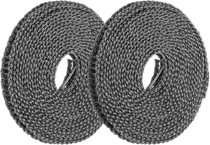 uxcell 2 Pcs Portable Travel Clothesline, 16.4ft Clothes Line Outdoors Travel Hanger Foldable Clothesline Rope with Hooks for Camping Hotel Backyard Home Cruise Ship, Gray