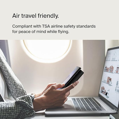 Belkin Portable Charger, 3-Port Power Bank - 12in. USB-C to USB-C Cable Included - 20000 mAh w/PD 20W for iPhone 17, Air, Pro, Pro Max, AirPods, Nintendo Switch 2 & More - Travel Essentials Black