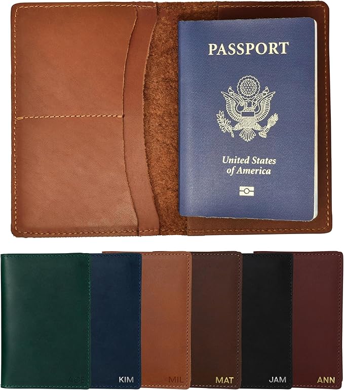 Northwind Personalized Leather Passport Holder for Travel – Custom Passport Cover and Wallet and Case with Card Slots and Cash Pocket, Premium Travel Accessory for Men and Women, Unique Custom Gift
