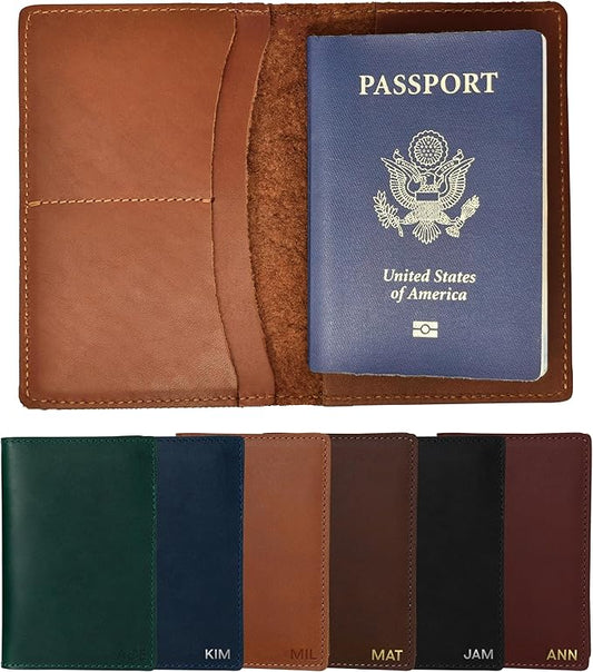 Northwind Personalized Leather Passport Holder for Travel – Custom Passport Cover and Wallet and Case with Card Slots and Cash Pocket, Premium Travel Accessory for Men and Women, Unique Custom Gift
