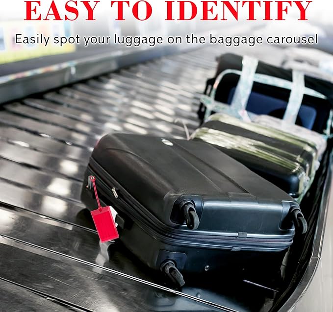 100 Pack Luggage Tags for Suitcases, Airplane Travel Essentials for Flying, International Travel Must Haves, and Luggage Accessories by Sodsay