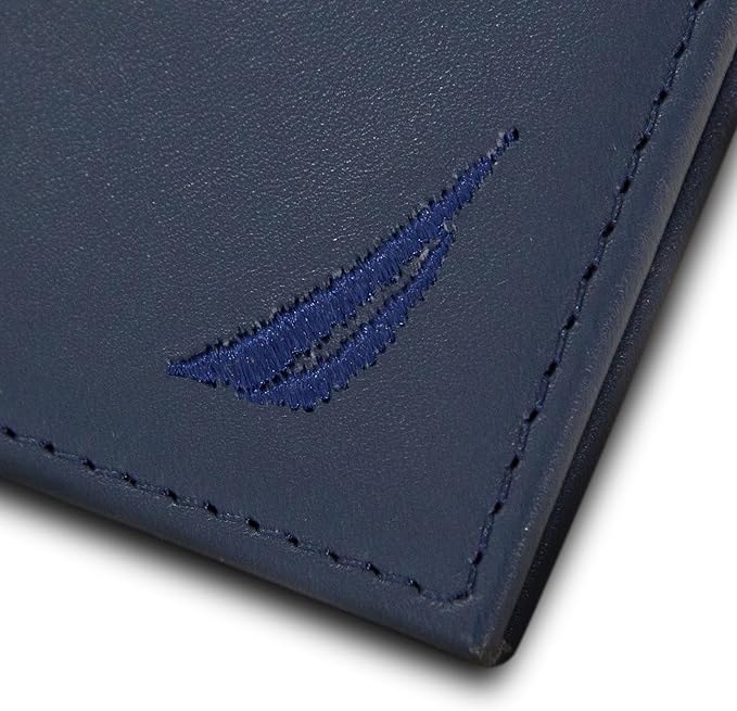Nautica Men's Slim Wallet | Card Case | RFID Blocking | ID Window | Minimalist | Lightweight | Genuine Leather