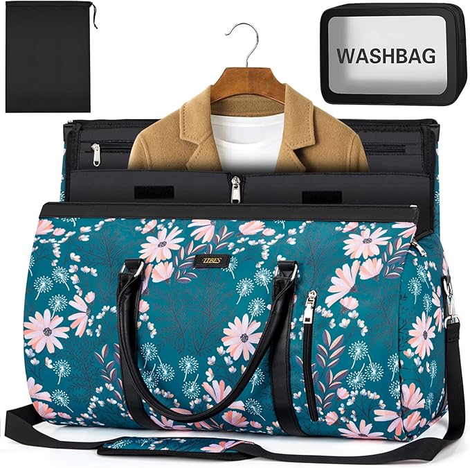 Garment Bag for Travel Convertible Carry On Garment Bag Large Travel Duffel Bags for Women 2 in 1 Hanging Suitcase Suit Travel Bags for Women & Men 3pcs Set