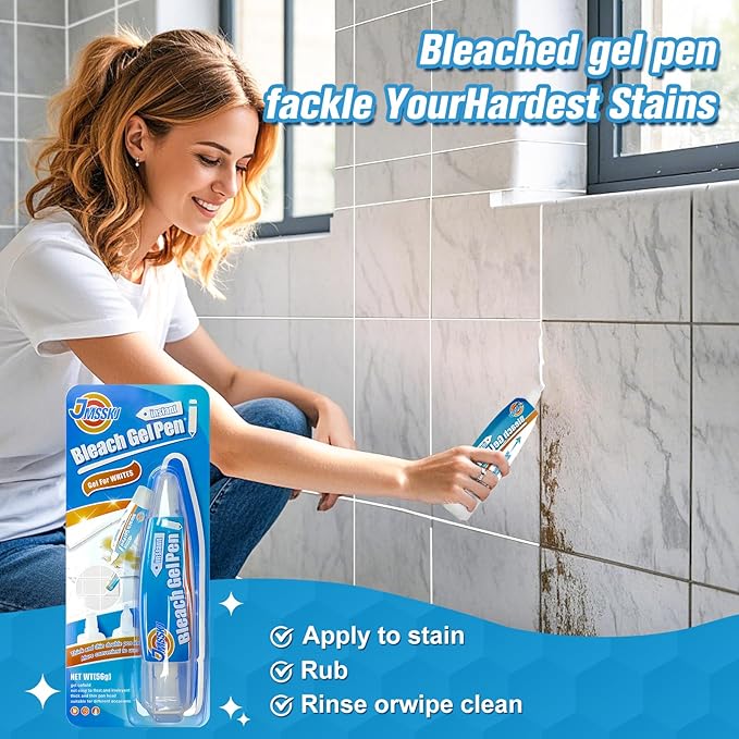 Bleach Pen For Clothing, Bleach Pen, Stain Remover Pen, bleach Gel pen, Clothing Bleached DIY Design, Travel, Instantly Remove Stains, Pearl White (1.76 Fl Oz (Pack of 1), Lemon)