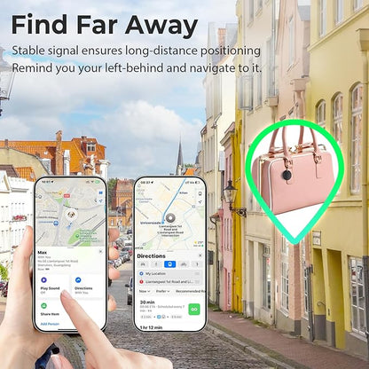 Air Tracker Tags- 4 Pack, New Bluetooth Tracker Works with Apple Find My APP (iOS Only), 92 dB Sound, Replaceable Battery, Smart Tag Keys Finder and Item Locator for Keys, Bags, Luggage, Wallet, etc