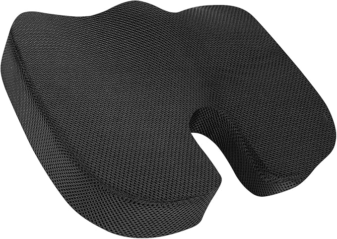 Amazon Basics Comfortable Seat Cushion for Office Chairs, Enhanced Memory Foam, Black
