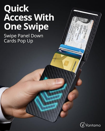 Vantamo Premium Wallet for Men with Money Clip & Card Holder, Compact & Slim Wallet with RFID, 8-12 Cards, Perfect Gifts for Men