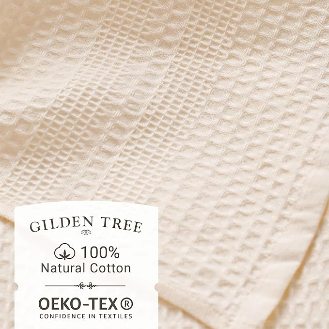 GILDEN TREE Waffle Bath Sheet Large Bath Towels Quick Dry Thin Body Towels, 40x80 Oversized Bath Towels for Adults, 2 Pack Bath Sheet Set, Classic Style (Cream)