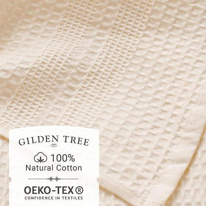 GILDEN TREE Waffle Bath Sheet Large Bath Towels Quick Dry Thin Body Towels, 40x80 Oversized Bath Towels for Adults, 2 Pack Bath Sheet Set, Classic Style (Cream)