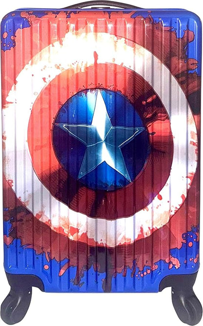 Fast Forward Kids Licensed Hard-Side 21” Spinner Luggage Lightweight Carry-On Suitcase (Captain America)