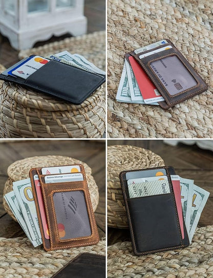 Handcrafted Genuine Leather Wallets, Minimalist Cardholders, and Passport Covers, Handmade Gift