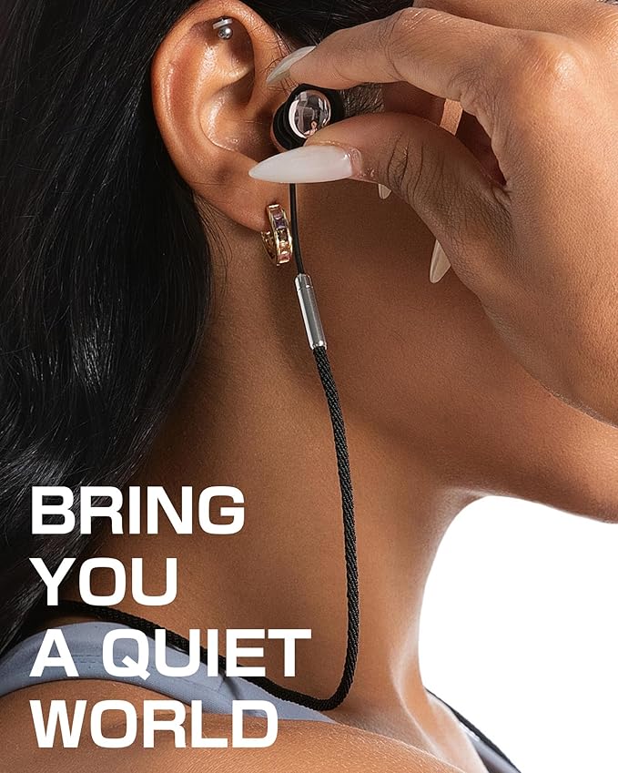 Ear Plugs for Sleeping and Concerts with Cord, Anti-Loss Reusable Earplugs, Ultra-Comfy, 45dB Noise Reducing, Hearing Protection for Travel & Focus, 7 Pair Silicone & Foam Eartips, Slumber Beige