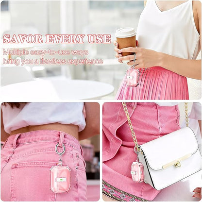 R-fun for AirPods Pro 3 Case (2025) Cover with Cleaning Kit, Military-Grade Shockproof Transparent Non-Yellowing, Auto Pop-Up Lid Design for AirPods Pro 3rd Generation Case, Clear Pink