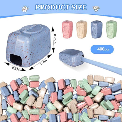 400 Pack Toothbrush Covers Portable Toothbrush Protector Coverings Clips Toothbrushes Caps Protector Family Toothbrushes Case for Travel, Camping, Bathroom(4 Colors)