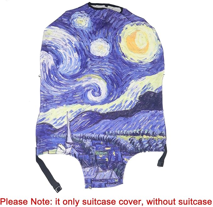 MosaiRudo Thicker Luggage Cover Elastic Suitcase Cover Protector Fits 18-32 Inch Suitcase Travel Accessories (Starry Sky, L)