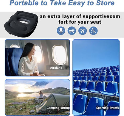 Travel Cushion,Air Seat Cushion,Evolution Cushion Portable & Lightweight Inflatable Seat Cushion - Ideal for Airplane Chairs, School Bleachers, Stadium Seats, and Wheelchairs