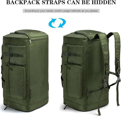 Lyweem Large Duffle Bag Backpack for Travel, 70L Heavy Duty Gym Duffel Bag with Shoes Compartment for Men & Women, Weekender Overnight Sports Backpack for Traveling