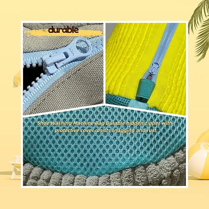 Shoe Washing Machine Bag Shoe Cleaner Bag for Washer Reusable 2 Pack Sneaker Cleaner shoe laundry bag Wash Mesh Cleaning Dryer for Tennis Shoes and Boots 360° Deep Clean